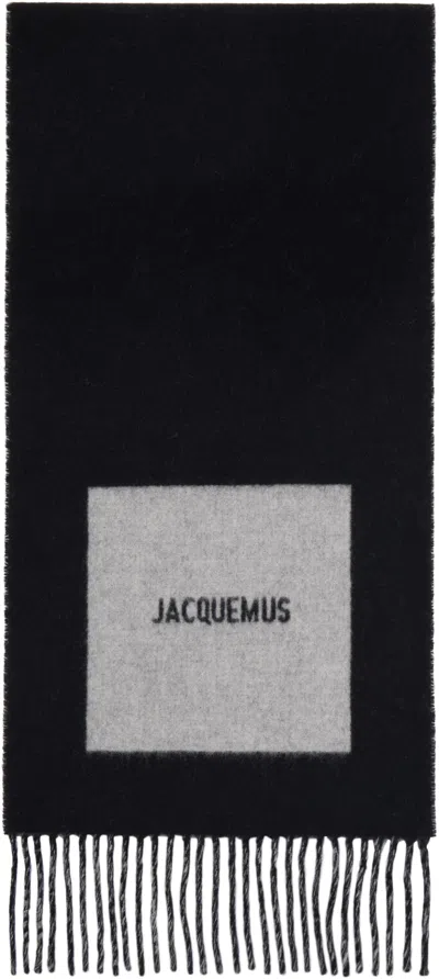 JACQUEMUS BLACK LA CASA 'THE ROND CARRÉ' SCARF
