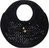 Jacquemus Le Rond Spiaggia Shoulder Bag In Raffia In 990 Black
