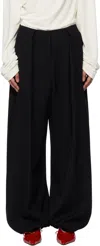 Jacquemus 'le Pantalon Paseo' Black Pants With Belt Loops And Wide Leg In 990 Black