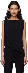 Jacquemus Le Haut Peplo Black Top With Square Neck And Cut-out On The Side In Viscose Blend Woman In 990 Black