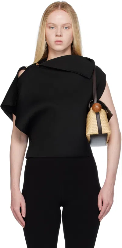 JACQUEMUS BLACK LA CROISIÈRE 'THE TRAPÈZE KNIT' TOP
