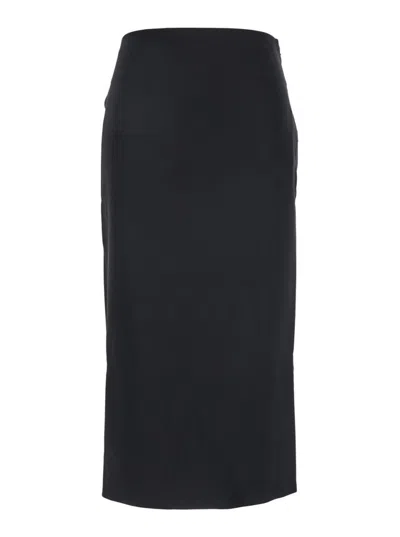 Jacquemus Black 'la Jupe Sablier' Skirt With Maxi Bow On The Rear And Side Zip Closure