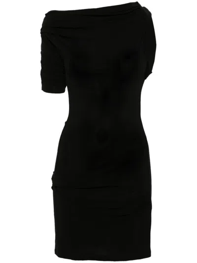Jacquemus La Mini Robe Drapeado Dress In Black