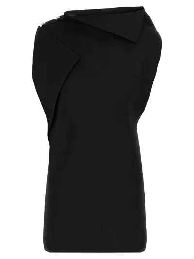JACQUEMUS BLACK LA MINI ROBE TRAPZE DRESS