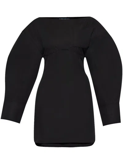 JACQUEMUS BLACK LA ROBE CHEMISE CASACO DRESS