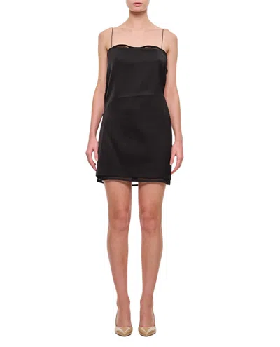 Jacquemus La Robe Mia Short Sleep Dress In Black
