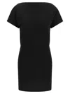 Jacquemus Mistral Back Draped Short Sleeve Dress In Black