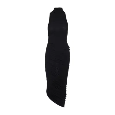 JACQUEMUS BLACK LA ROBE PIAZZA ACETATE MIDI DRESS