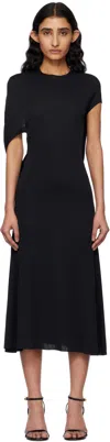 Jacquemus La Robe Salerno Asymmetric Open-back Stretch-jersey Midi Dress In Black