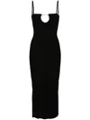 Jacquemus Embellished Ribbed-knit Midi Dress In Black