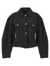 Jacquemus La Veste De Nimes Black Jacket With Rear Belt In Denim Woman In Black