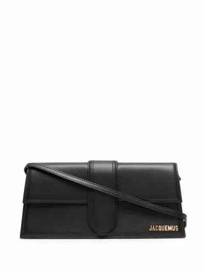 Jacquemus Le Bambino Long Leather Shoulder Bag In Black