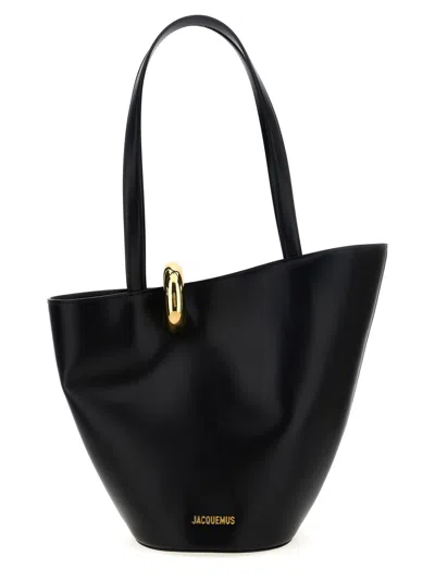 JACQUEMUS BLACK LE BAMBOLA MOYEN TOTE