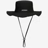 Jacquemus Le Bob Artichaut Raised Logo Bucket Hat In Black