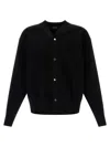 Jacquemus Men Black V-neck Cardigan With J Logo On The Back In Wool Man In Black