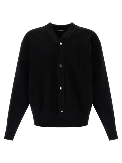 JACQUEMUS BLACK LE CARDIGAN DOPPIO CARDIGAN