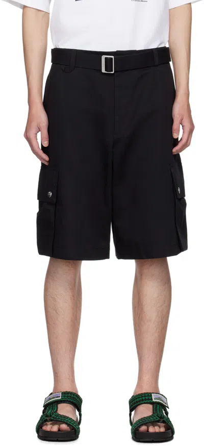 Jacquemus Le Cargo Belted Bermuda Shorts In Black