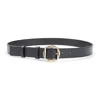 Jacquemus Salon Leather Belt Slim Adjustable Design In Black