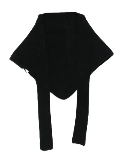 JACQUEMUS BLACK LE CHALE GROS GRAIN SCARF
