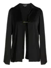 Jacquemus La Chemise Notte Black Satin Shirt With Logo Charm And Open Back Woman  In Black