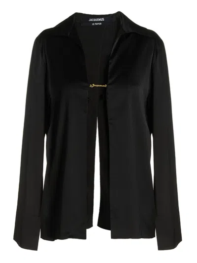 JACQUEMUS BLACK LE CHEMISE NOTTE SHIRT