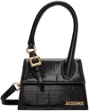 Jacquemus Le Chiquito Croc-embossed Leather Crossbody Bag In 990 Black
