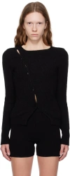 Jacquemus Pau Asymmetric Knitted Cardigan In 990 Black
