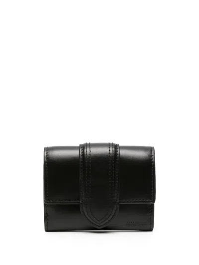 JACQUEMUS BLACK LE COMPACT BAMBINO WALLET