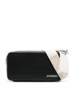 Jacquemus Le Cuerda Canvas-trimmed Leather Messenger Bag In Black
