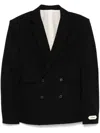 Jacquemus Double-breasted Jacket Featuring Shoulder Pads In Black