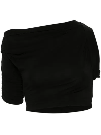JACQUEMUS BLACK LE HAUT DRAPEADO TOP