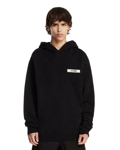 Jacquemus Men Le Hoodie Gros Grain Sweatshirt In Black