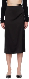 Jacquemus Logo Plaque Midi Skirt In 990 Black