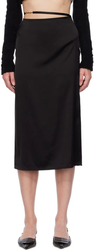 JACQUEMUS BLACK LE PAPIER 'LA JUPE NOTTE' MIDI SKIRT