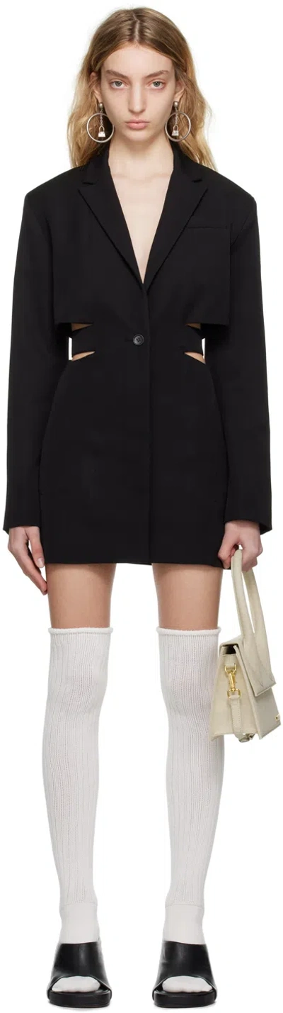 Jacquemus 'la Robe Bari' Black Single-breasted Jacket With Cut-out