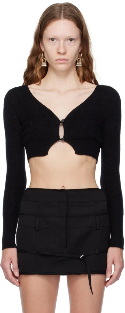 Jacquemus Black Le Papier 'le Cardigan Alzou' Cardigan In 990 Black
