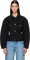 Jacquemus La Veste De Nimes Black Jacket With Rear Belt In Denim Woman In Black