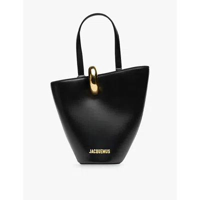 JACQUEMUS WOMENS BLACK LE PETIT BAMBOLA LEATHER BUCKET BAG