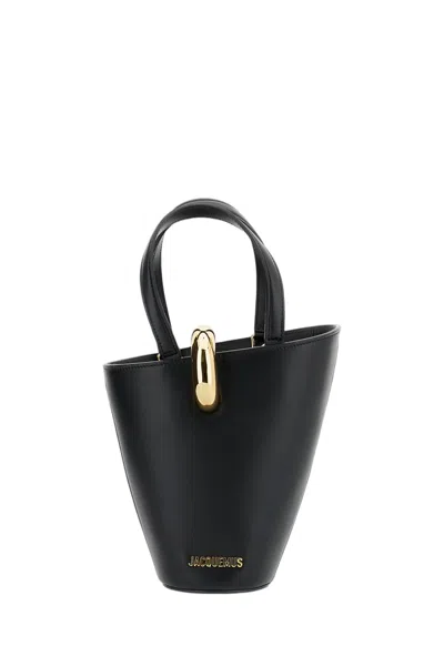 Jacquemus Black Le Petit Bambola Smooth Leather Mini Bucket Bag