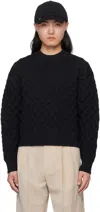 Jacquemus Honeycomb Knitted Sweater In Black