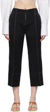 Jacquemus Le Pantalon Areia Cropped Trousers In 990 Black