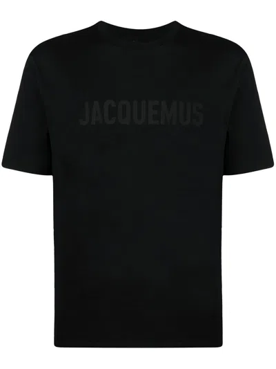 JACQUEMUS BLACK LE T-SHIRT TYPO TOP