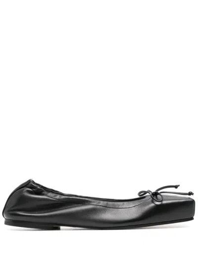 JACQUEMUS BLACK LEATHER BALLET FLATS
