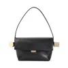 Jacquemus 'le Rond Carre' Black Shoulder Bag With Shoulder Strap In Black
