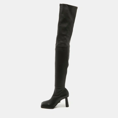 Pre-owned Jacquemus Black Leather Knee Length Boots Size 36