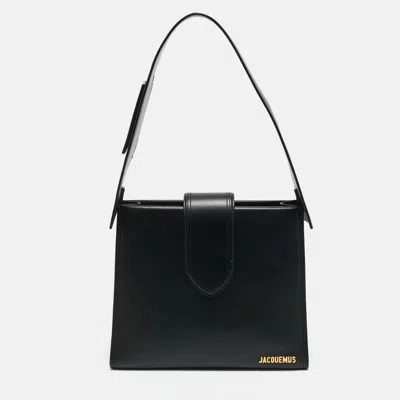 Pre-owned Jacquemus Black Leather Le Bambino 24 Shoulder Bag