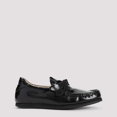 JACQUEMUS BLACK LEATHER LOAFERS