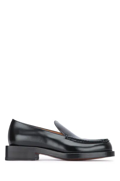JACQUEMUS BLACK LEATHER LOAFERS