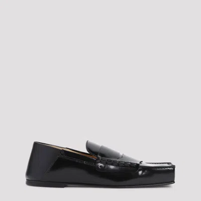 JACQUEMUS BLACK LEATHER LOAFERS