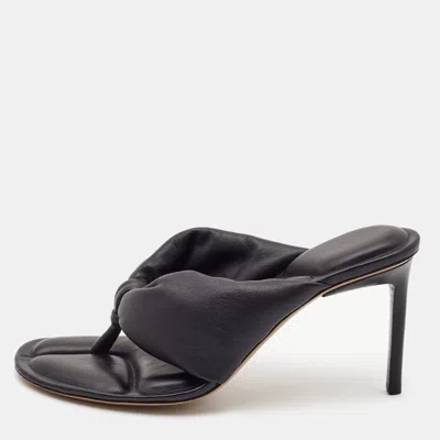 Pre-owned Jacquemus Black Leather Marathon Running Mules Size 38